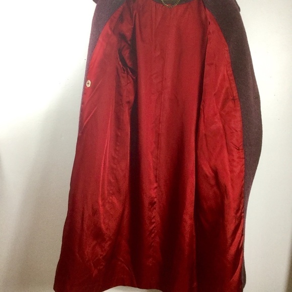 𝅺vintage Pavilion Dark Purple Wool Double Breasted Coat - Picture 7 of 7